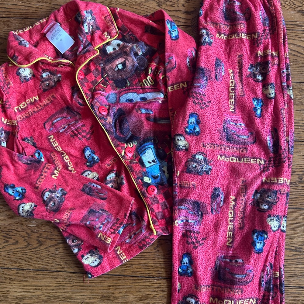 Vintage Kids Red Lightning McQueen Fleece Pajama Set - Disney